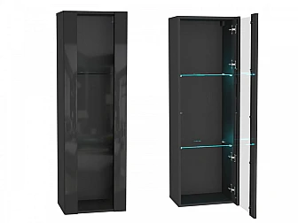 Шкаф навесной Point ТИП-21 Чёрный/Чёрный глянец - фото