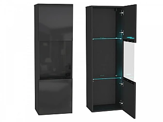 Шкаф навесной Point ТИП-22 Чёрный/Чёрный глянец - фото