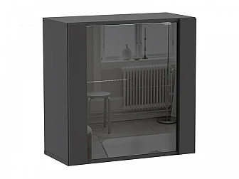 Шкаф навесной Point ТИП-61 Чёрный/Чёрный глянец - фото