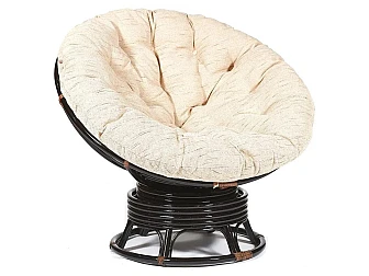 Кресло-качалка Papasan w 23/01 B с подушкой Antique brown, ткань Старт - фото