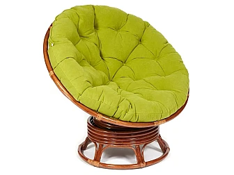 Кресло-качалка Papasan w 23/01 B с подушкой Pecan, флок Олива - фото