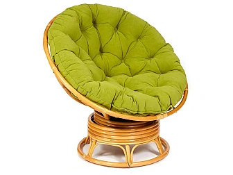 Кресло-качалка Papasan w 23/01 B с подушкой Honey, флок Олива - фото