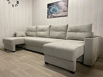 Диван Комфорт-6 НПБ+МДФ модульный 1К-2-1К ткань Comfort 08 - фото