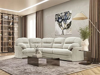 Угловой диван Квин 6 Ultra Cream без механизма левый - фото