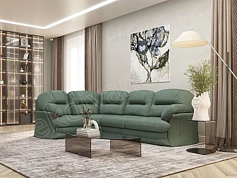 Угловой диван Квин 6 Ultra Olive без механизма левый - фото
