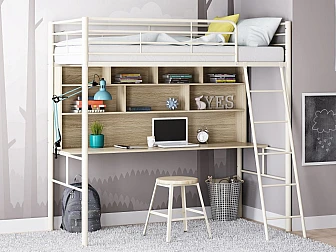 Кровать чердак Севилья 5.02 Слоновая кость - фото