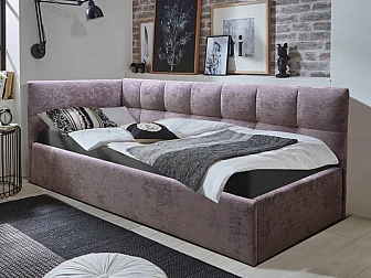 Кровать подростковая правая 900 Фрейм Клетка мелита 25 - фото