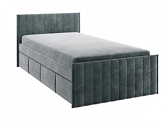 Кровать с ящиками Твикс велюр графит - фото