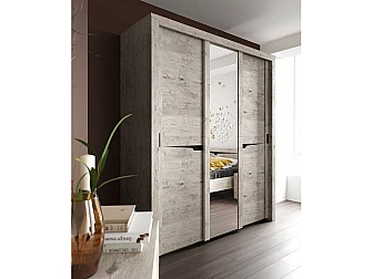 Шкаф с раздвижными дверями трехдверный Соренто Дуб Бонифаций - фото