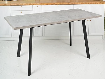 Стол кухонный раздвижной Фин Бетон/Черный - фото