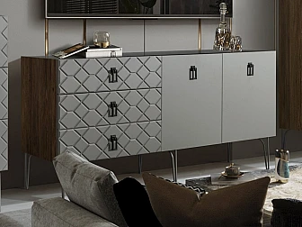 Комод для гостиной 1.6 Bogemia Woodline Farfale БМКМ-4 (Woodline) - фото