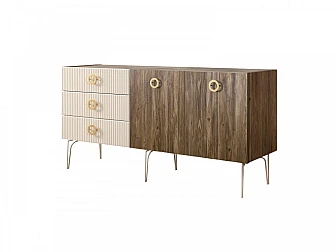 Комод для гостиной 1.6 Bogemia Woodline Wood Fillini БМКМ-4 (Woodline) - фото