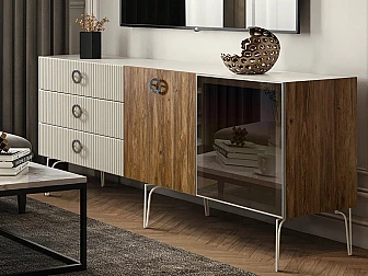 Комод для гостиной 1.6 Bogemia Woodline Wood Fillini БМКМ-4 [5][10] (Woodline) - фото
