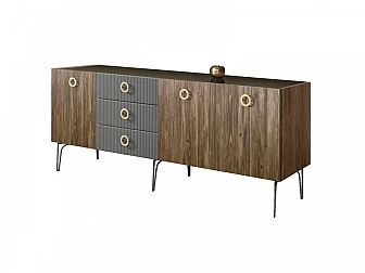 Комод для гостиной 2.1 Bogemia Woodline Wood Fillini БМКМ-5 (Woodline) - фото