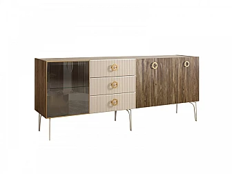 Комод для гостиной 2.1 Bogemia Woodline Wood Fillini БМКМ-5 [4] (Woodline) - фото