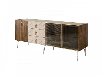 Комод для гостиной 2.1 Bogemia Woodline Wood Farfale БМКМ-5[5][10] (Woodline) - фото