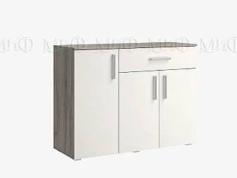 Комод 1 ящик 3 двери (1200) Фиеста NEW Кашемир, Крафт серый - фото