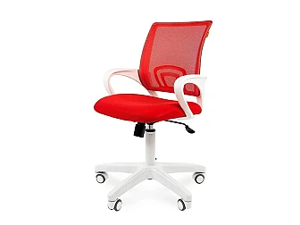 Офисное кресло Chairman 696 Россия белый пластик TW-19/TW-69 красный - фото