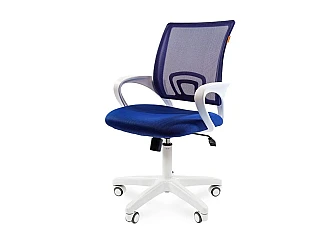 Офисное кресло Chairman 696 Россия белый пластик TW-10/TW-05 синий - фото