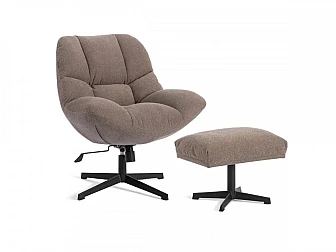 Кресло Релакс с пуфом бежевый - фото