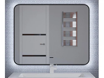 Зеркало Uperwood Modul черное холодная подсветка 100х80 см - фото