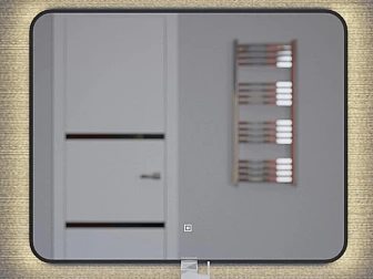 Зеркало Uperwood Modul черное теплая подсветка 80х80 см - фото
