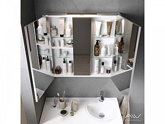 Шкаф-трюмо зеркальный Cosmetic 90 без светильника - фото