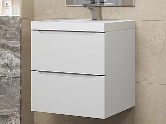 Тумба с раковиной Uperwood Tanos NEW 50 см белая - фото
