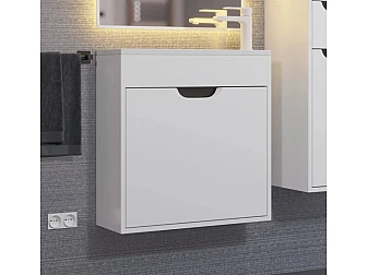 Тумба с раковиной Uperwood Modul матовая белая/графит 60 см - фото