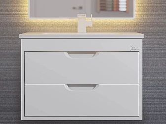 Тумба с раковиной Uperwood Modul матовая белая 65 см - фото
