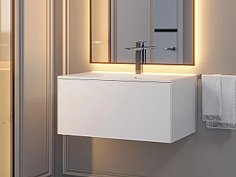 Тумба с раковиной Uperwood Parma Premium белая 75 см - фото