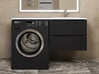Тумба под стиральную машину Uperwood Tanos 60 см подвесная правая черная - фото