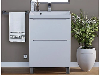 Тумба с раковиной Uperwood Tanos 2 ящика напольная 60 см белая - фото