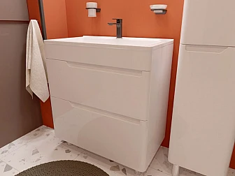Тумба с раковиной Kare Luxe 800 напольная 2 ящика - фото