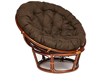 Кресло Papasan 23/01 W с подушкой Pecan, ткань Коричневый - фото