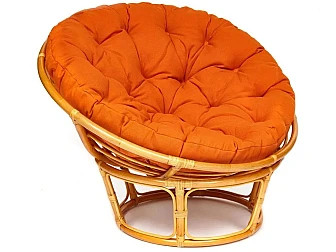 Кресло Papasan 23/01 W с подушкой Honey, ткань Оранжевый - фото