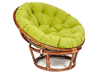 Кресло Papasan 23/01 W с подушкой Pecan, флок Олива - фото
