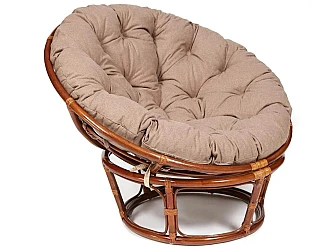 Кресло Papasan 23/01 W с подушкой Pecan, экошерсть Коричневый - фото
