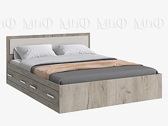 Кровать 1600 с ящиками Фиеста NEW Кашемир, Крафт серый - фото
