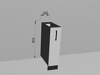 Напольный шкаф 20x82,4 см для кухни Белый Глянец МДФ - фото