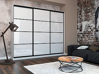 Шкаф-купе Лофт Шк30-47 3000 мм фасад МДФ белый глянец (18) корпус белый - фото