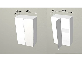 Верхний угловой шкаф 60x95 см гл. 30 см для кухни Умбра МДФ - фото