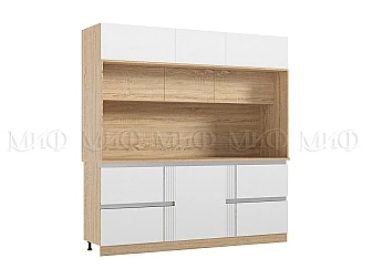 Центральная секция 220x226,8 см для кухни Карина МДФ Пластер Блек - фото