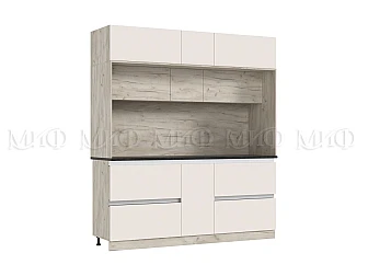 Центральная секция 200x226,8 см для кухни Карина Кашемир, Крафт серый - фото