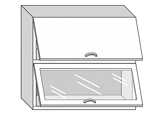 Верхний шкаф 80x72 см с горизонтальным открыванием для кухни Леона Stefany Стандарт МДФ - фото