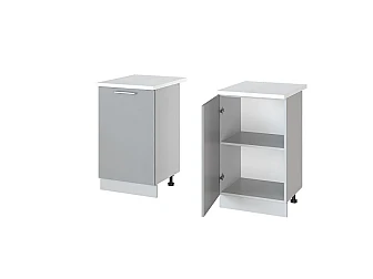 Напольный шкаф 50x82 см с 1 дверью для кухни Фиджи белый/бетон 1800 - фото