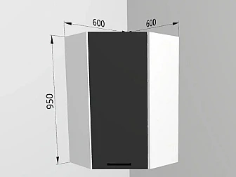 Верхний угловой шкаф 60x95 см гл. 60 см для кухни Вегас - фото