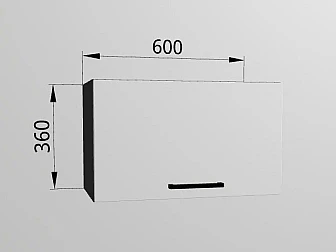 Верхний горизонтальный шкаф 60x36,2 см с подъемным фасадом для кухни Дели - фото