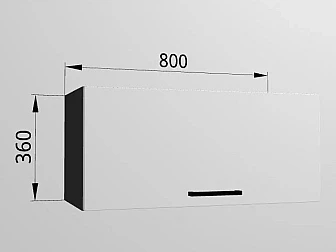 Верхний горизонтальный шкаф 80x36,2 см с подъемным фасадом для кухни Лада - фото