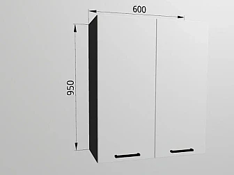 Верхний шкаф 60x95 см с 2 фасадами для кухни Крафт - фото
